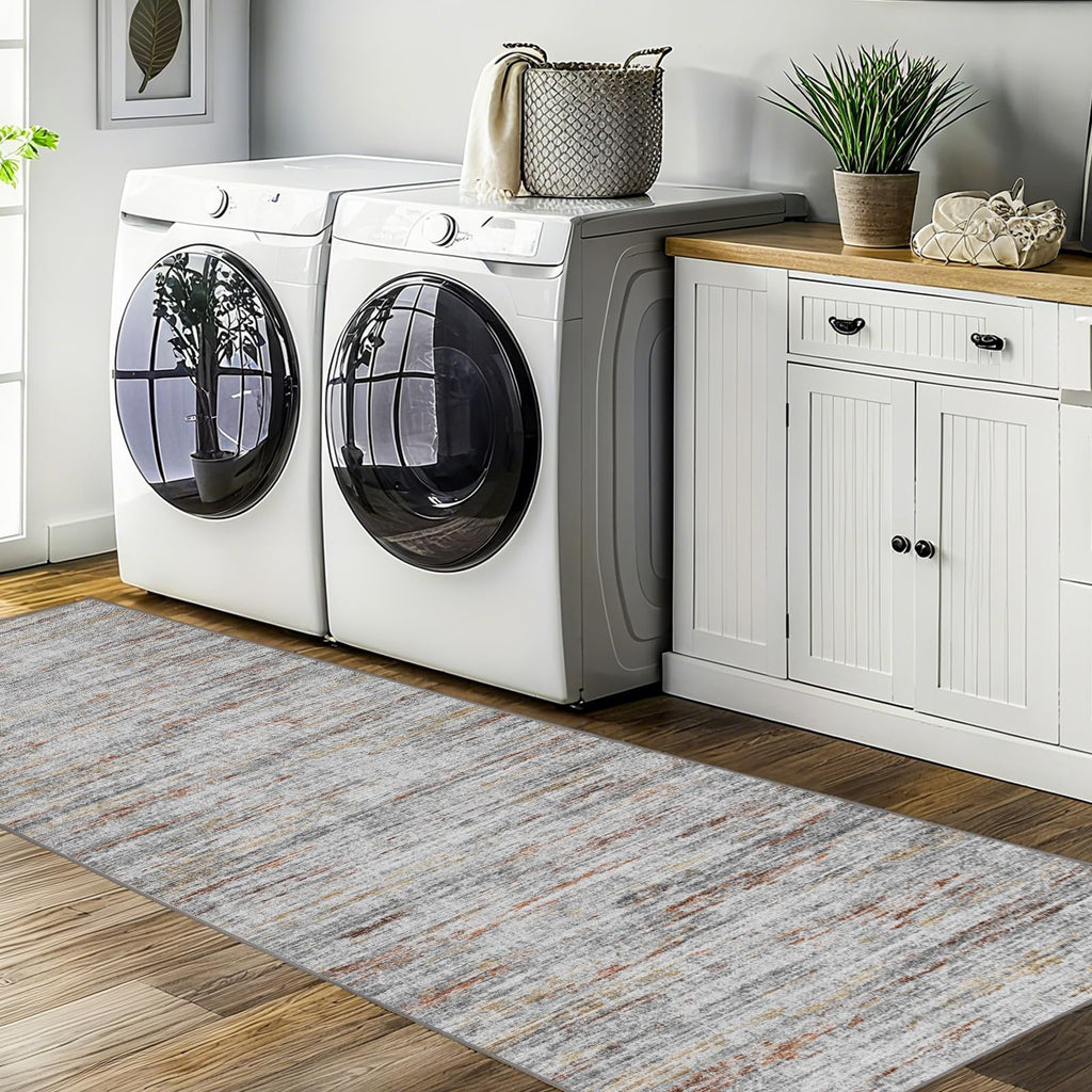 2.5x10 Washable Runner Rugs, 10 ft Runner Rug s, Ultra-Thin Abstract Long Stain Resistant Rug Runner, Non-Slip Backing