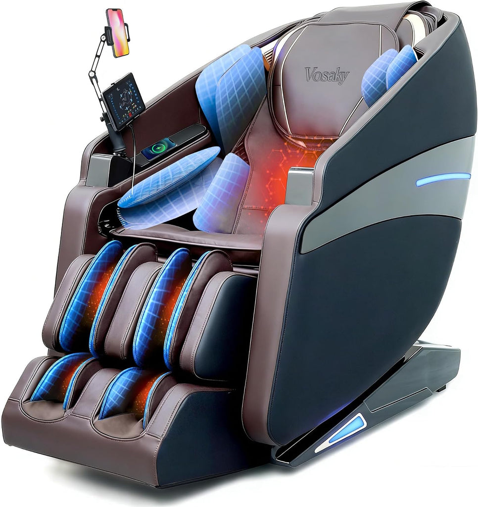 4D Massage Chairs Full Body Recliner with Heat Zero Gravity EX- SL Track Shiatsu Massage Chair with AI Voice, 7"