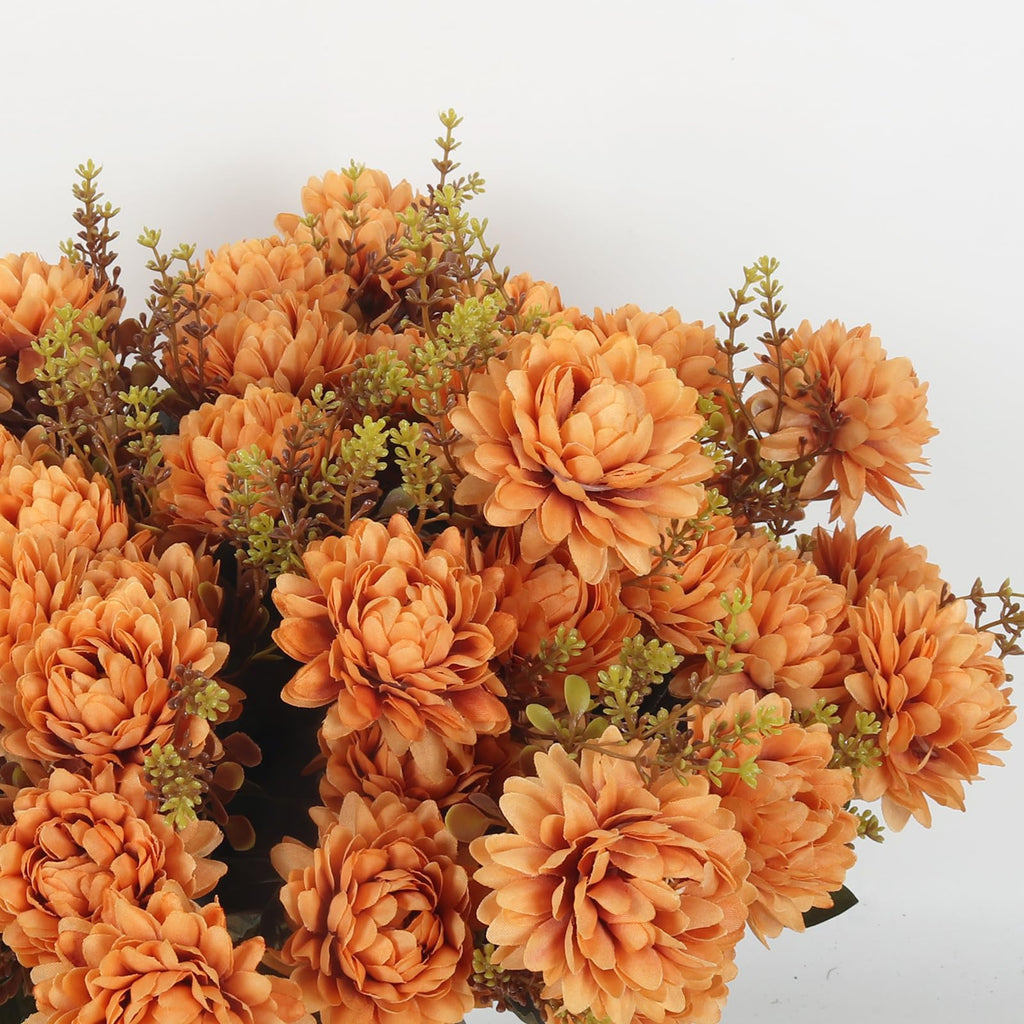 Artificial Fall Flowers Silk Chrysanthemums Faux Mums for Outdoors