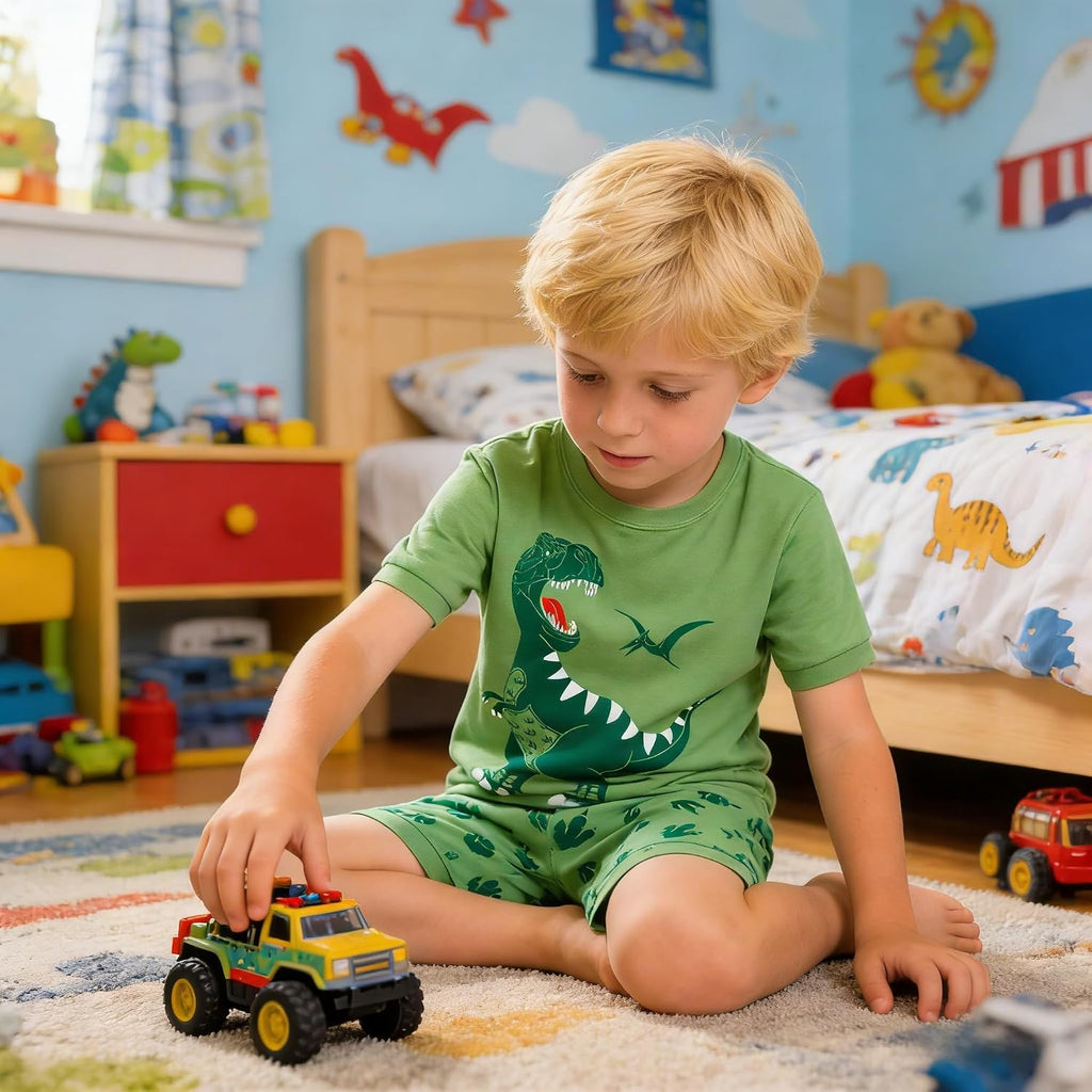 Little Boy Short Pajamas Sets for Toddler Sleepwear Summer 2 Piece kids Pjs