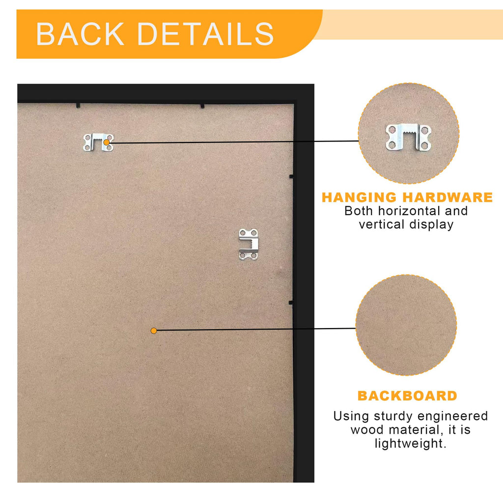 27x40 Poster Frame for Wall Display with HD Plexiglas, Engineered Wood for 27 x 40 Picture, Black, 1 Pack