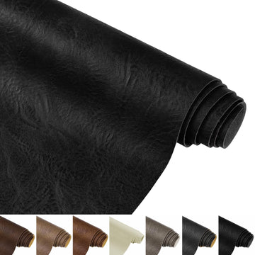 Faux Leather Fabric, 1.0mm Thick Vinyl Upholstery Fabric 55" x 180", Soft Fake Leather Fabric by The Yard for Sofa
