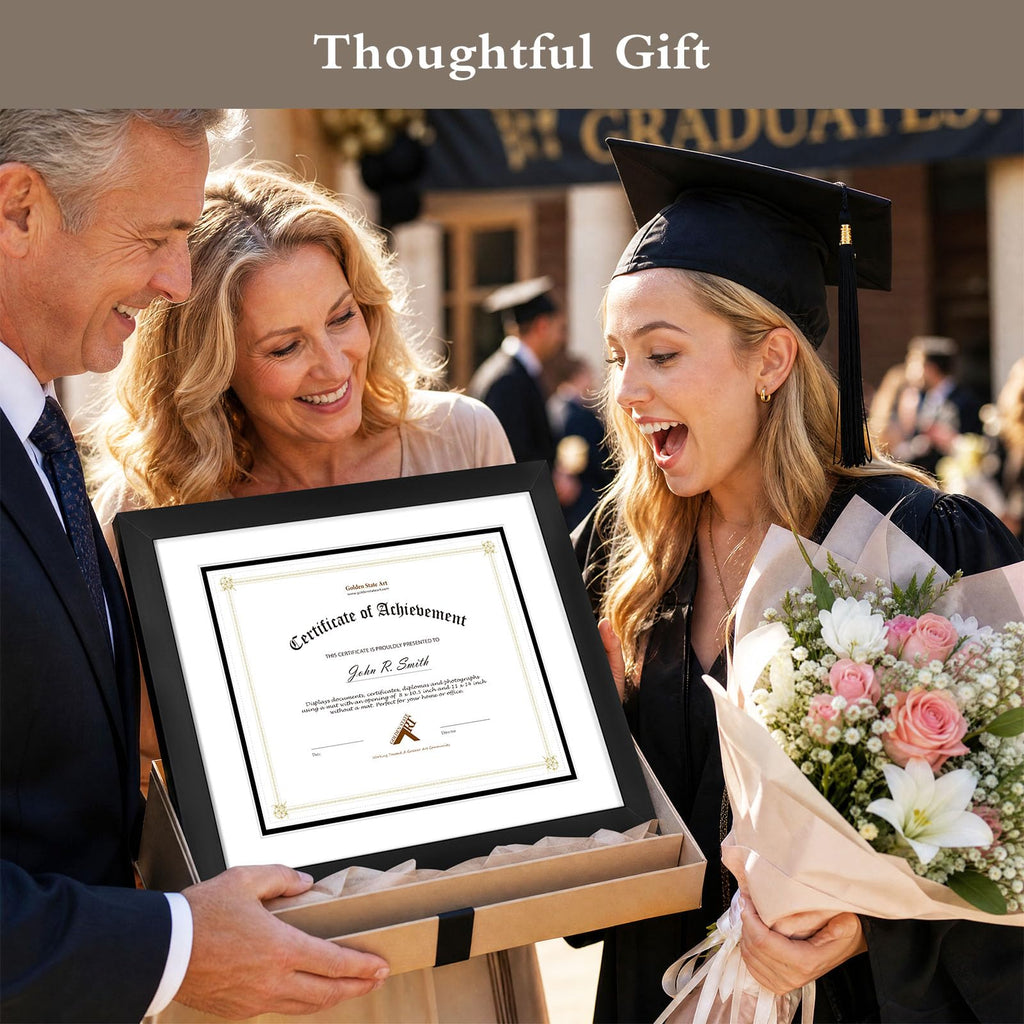 11x14 Diploma Frame Mat for 8.5x11 Certificate, Wood/Glass
