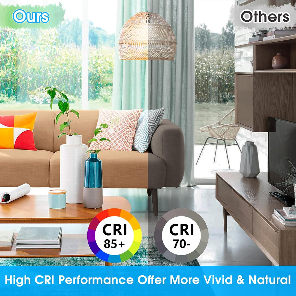 A19 LED Light Bulb, 60 Watt Equivalent LED Bulb, Daylight White 5000K, 850 Lumen, E26 Base, Non-Dimmable, 9W Bright