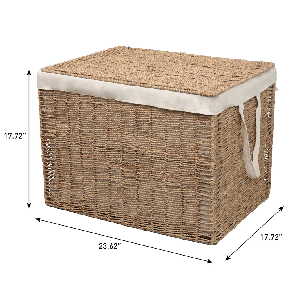 Reed Laundry Hamper Handwoven Seagrass 29.1 Gal 17.7" H, Natural