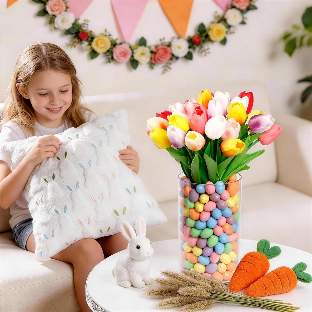 Easter Decorations-Vase in Vase and Approx Easter Eggs Filler, Vaseset Ready to Display,Spring Decorations - Set of 100
