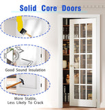 French Door, 32" x 80", 15-Lite Clear Glass, Prehung Interior Door, Right-Handed, White MDF with Door Jamb & Hardware