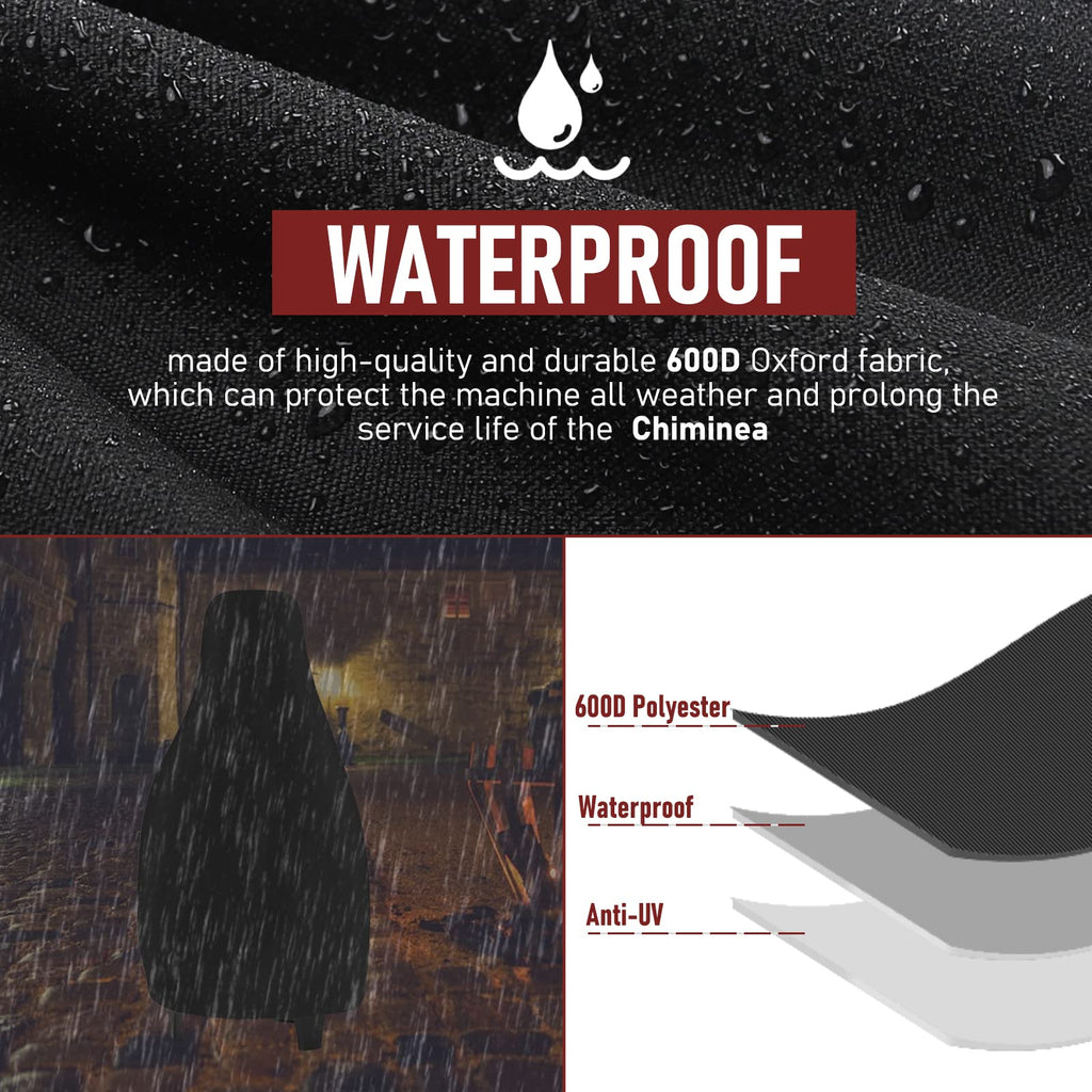 Chiminea Cover Outdoor Waterproof Chiminea Fire Pit Cover Heavy Duty Durable Chiminea Protection Cover with