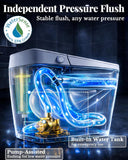 Luxury Smart Toilet with Bidet Built In, Auto Open/Close Lid & Seat, Blackout Flush, Foam Shield, Odor Control