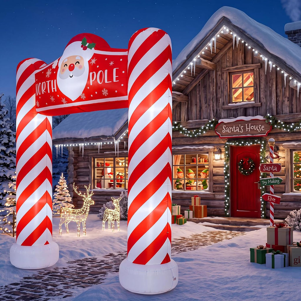 9 ft Christmas North Pole Sign Xmas Inflatable Arch Outdoor Decor