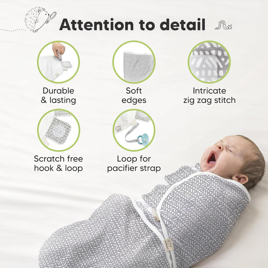 3pk Organic Baby Swaddles for Newborns, 0.5 TOG Nordic