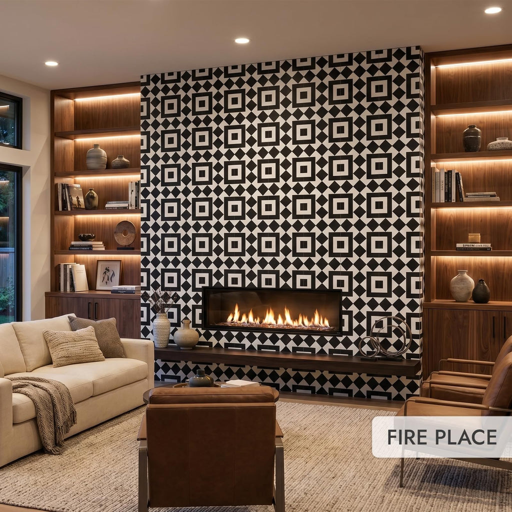 Oasis Tile Retro Neuve Checkers Blocks | 8x8 Matte Porcelain Tile