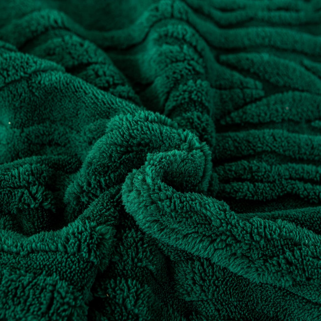 Sherpa Throw Pillow Covers, Set of 2-Forest Green, 18"x18"