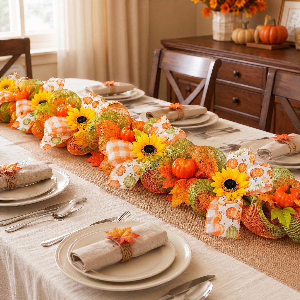 Thanksgiving Sunflower Garland for Mantel, Garland for Fireplace Home Decor