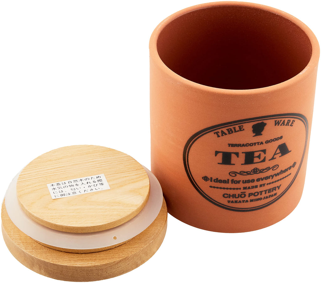 Mino Ware K60707 Terracotta Canister Tea