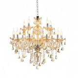 Modern Luxury K9 Crystal Chandelier, 12-Light Cognac Crystal Pendant Light,Candle Style Crystal lamp Lighting Fixture for Dining Room,Hotels, Hall Way, Bars, Restaurants (12 Lights) A110-B09BM3WMKD