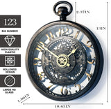 Decorative Wall Clock - Oversized 3D Steampunk Large Wall Clock, Vintage Industrial Steampunk Large Clock for Living Room Décor