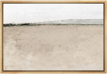 Framed Canvas Print Wall Art Desolate Brown Watercolor Rural Landscape Abstract Shapes Illustrations Modern