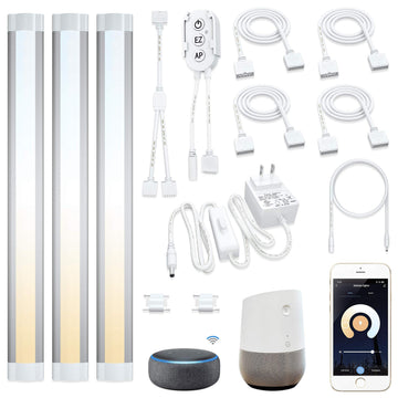 Smart Under Cabinet Lights Work with Alexa, Google,Siri, LED Light Shelf Counter Lighting with App, Voice Activated