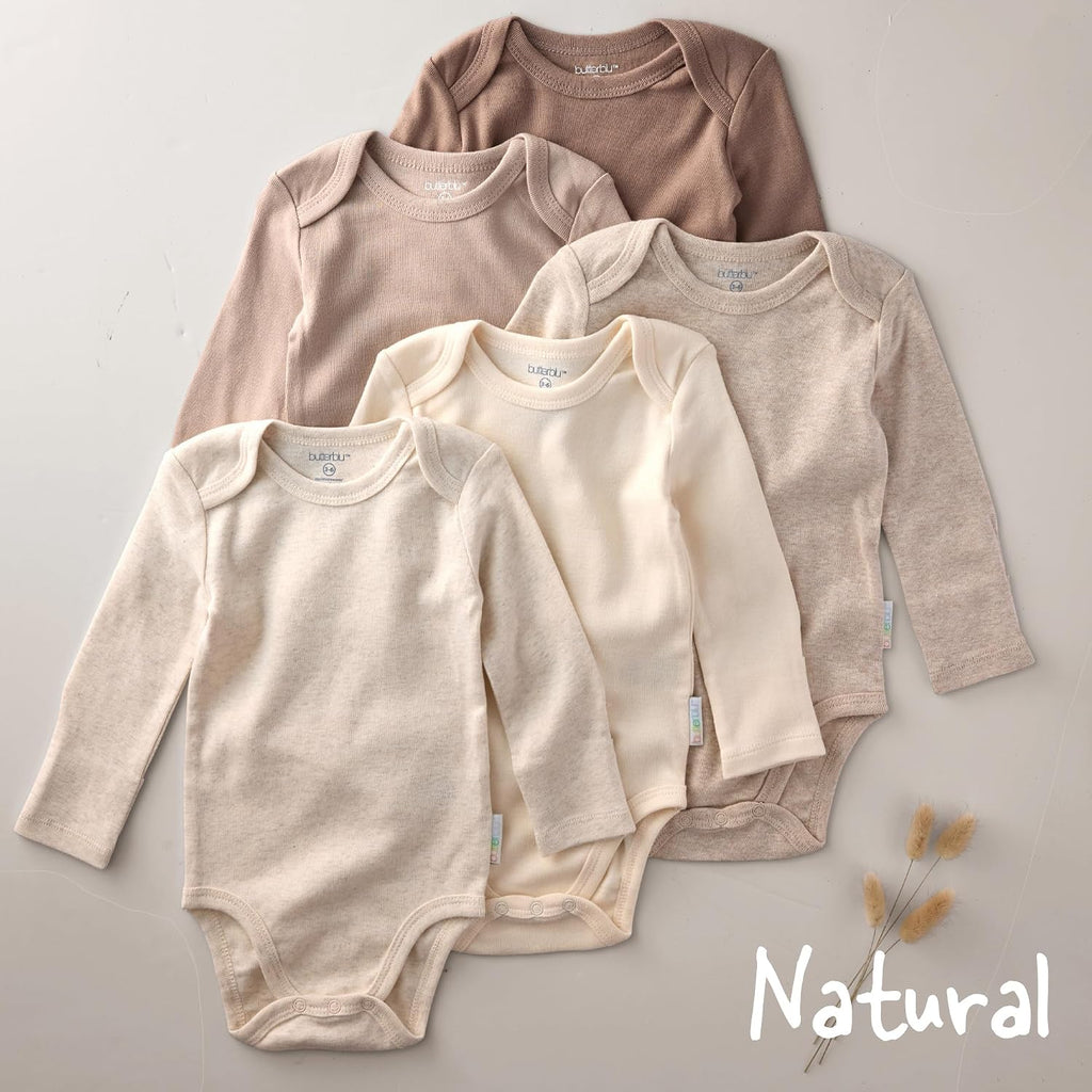 Blake Pack Long Sleeve Bodysuits 100% Organic Cotton, Unisex