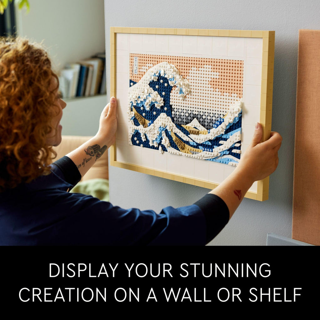 Art Hokusai The Great Wave Framed Japanese Wall Art Building Set - Unique Wall Decor, Room, or Office - Fun Activity