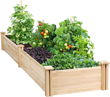 Raised Garden Bed Wooden Planter Box for Vegetables/Flowers, Wood | Fir wood raised bed offers easy assembly, and a