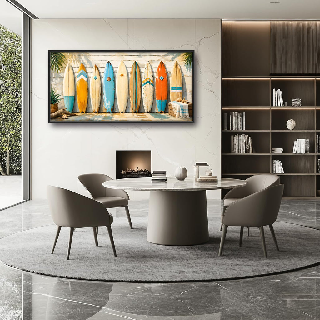 Large Surfboard Wall Art Coastal Beach Surfing Wall Decor 60"L x 30"W