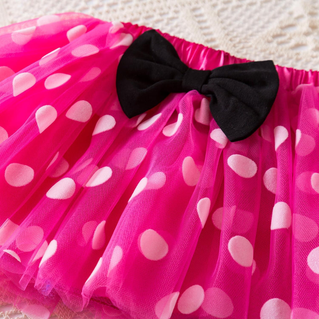 Baby Girl 1st Birthday Outfits Sets Polka Dot Dress Romper+Tutu Skirt+Headband