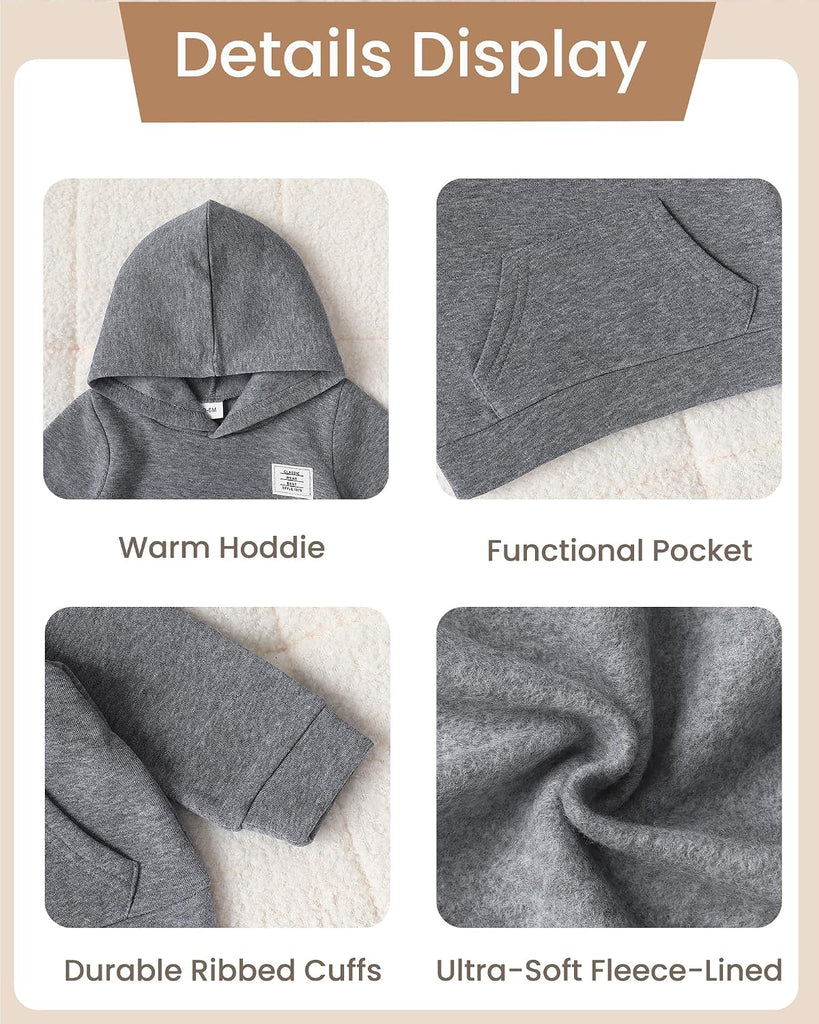 Toddler Baby Boy Clothes Long Sleeve Hoodie Sweatshirt Solid Sweatsuit Jogger Set Infant Boys Fall Winter Outfit