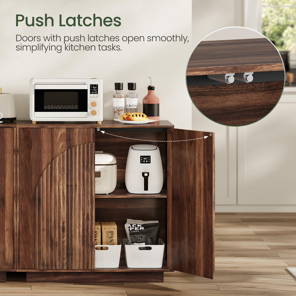 Buffet Cabinet, Sideboard Buffet Cabinet with Storage, Coffee Bar Cabinet, Push-to-Open Doors & Adjustable Internal