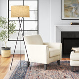 Sadie 60" Modern Tripod Floor Lamp with Honey Beige Linen Drum Shade