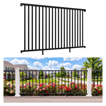 42 in x 8 ft Aluminum Porch and Deck Railing Kit Without Post