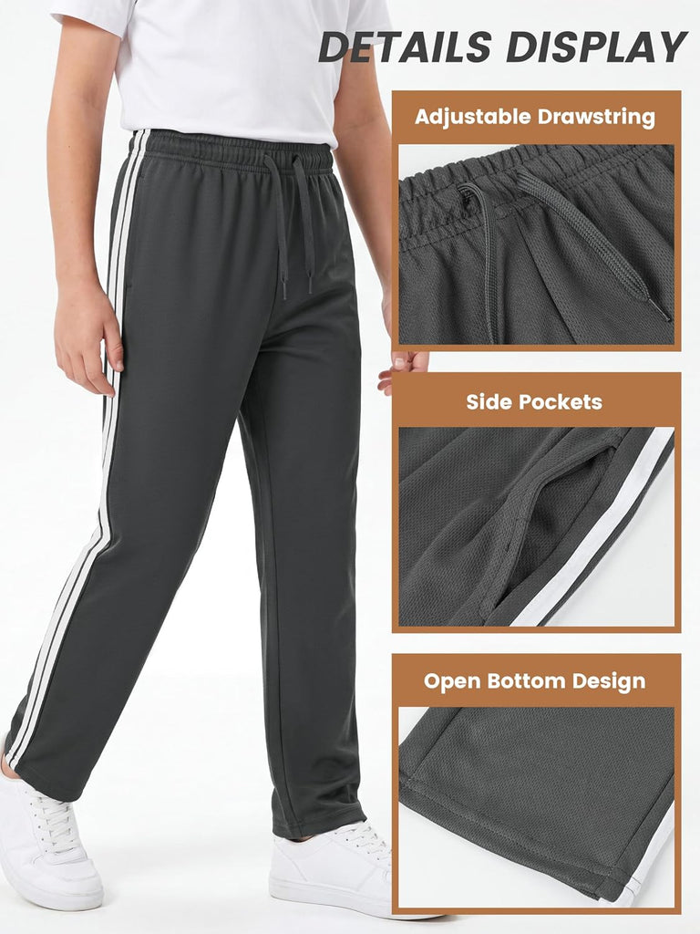 Boys Mesh Athletic Pants, 5 Pack