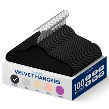 Velvet Hangers - 100 Pack, Slim & Space Saving for Closets
