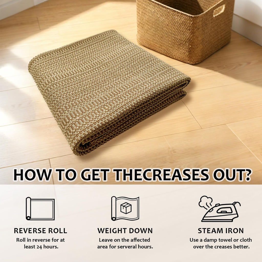 Faux Jute Rug, Braided Runner Rug .