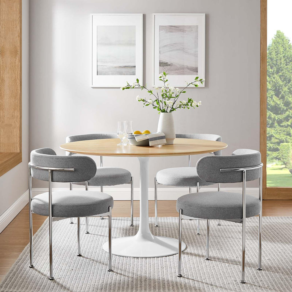 Lippa Dining Table, 48", White Natural