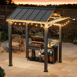 Grill Gazebo 6' x 8' with Galvanized Steel Roof and Pergola  - Image 2