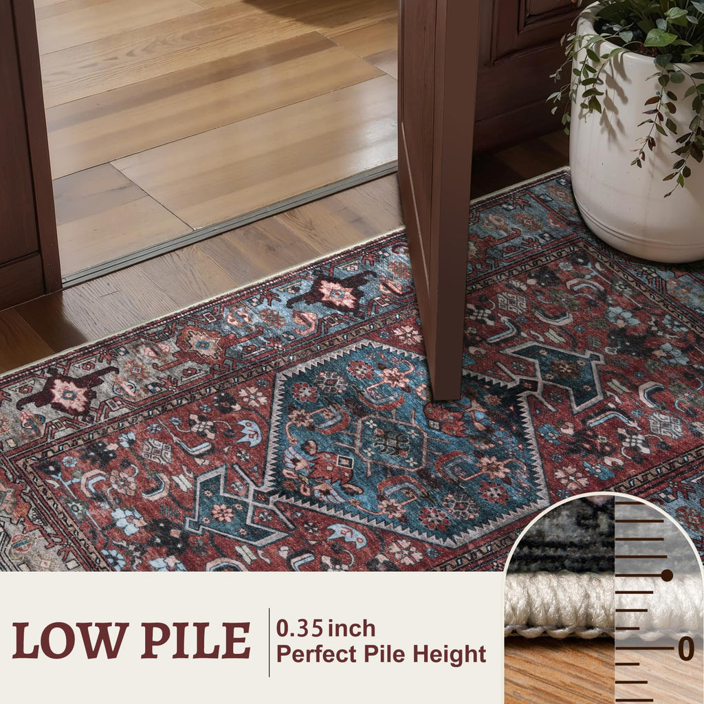 Vintage Oriental Washable Long Hallway Runner Rug Non Slip