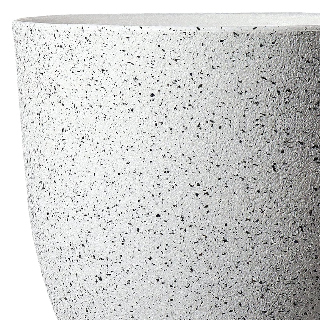2Pack Large Indoor Planter Pot 12 Inch Plant Pot, Modern Flower Pots for Out Door Plants, Speckled White Plastic