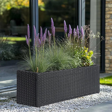 Large Rectangular Planter for Outdoor Rattan Block Box 30x12x16''