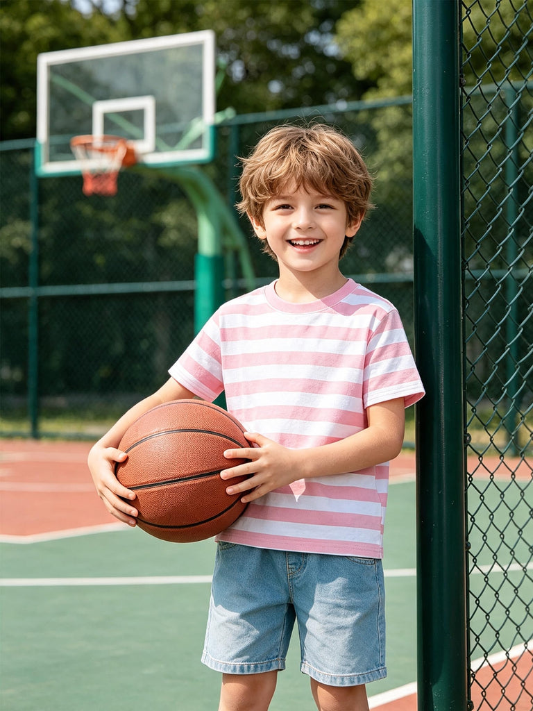 Kid Striped T-Shirt Boys Cotton Tee Basic Top