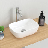 14.5'' x 10'' Bathroom Small Vessel Sink Above Counter White Porcelain Ceramic Sink Bowl Small Vanity Sink Lavatory Wash Basin A131-B0BQ25KPN7