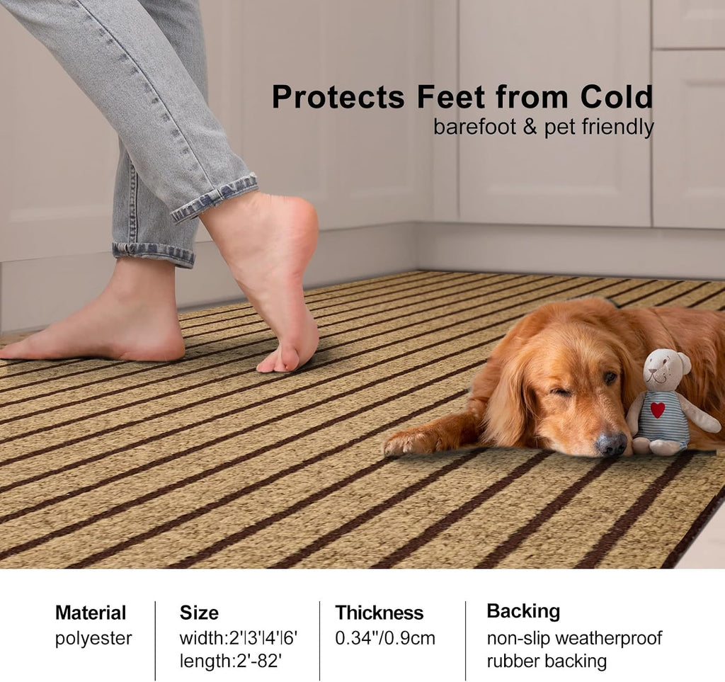 2Ft x 6Ft Outdoor Runner Rug Non Slip Carpet Runner Rubber Backing