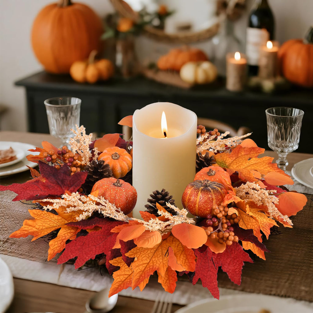 20 Inch Fall Wreaths Decorations Maples Autumn Wreath with Hanger