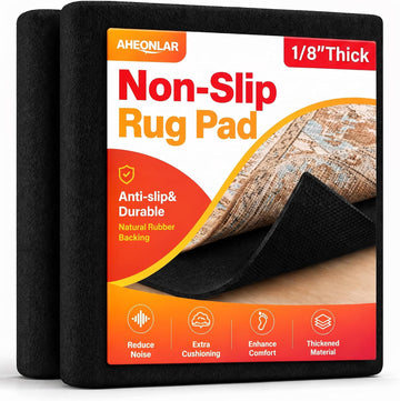Non-Slip Rug Pads, Waterproof Extra Large Area Rugs Pad 8'x10' Non Skid Felt Pads, Rugs, 1/8 inch Thick Carpet - Set of 80