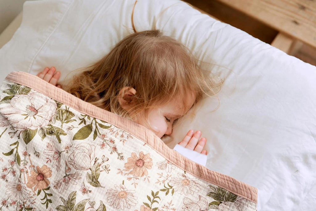 Jump 2 Layers Muslin Cotton Baby Blankets - Vintage Floral Toddler Quilt Crib Blanket - Gender Neutral Crib Blanket