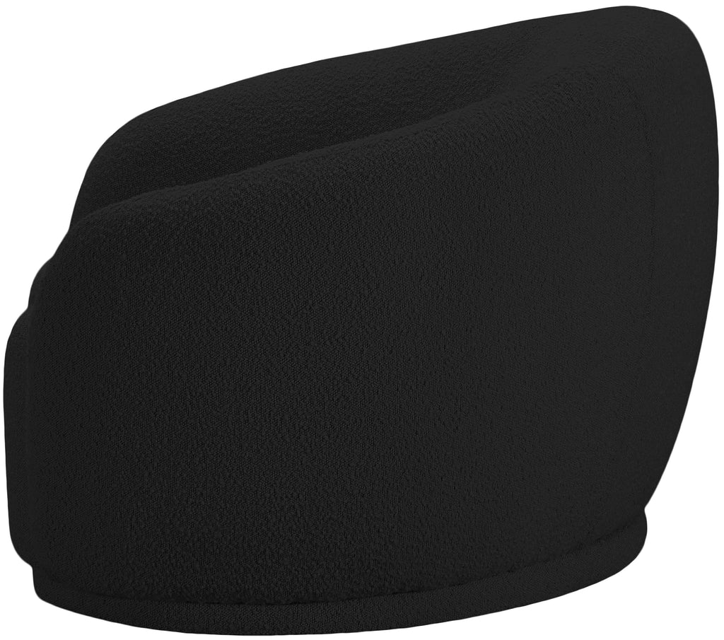 693Black-C Hyde Collection Modern | Contemporary Boucle Fabric Upholstered Accent Chair with Rounded Back, Black, 42"