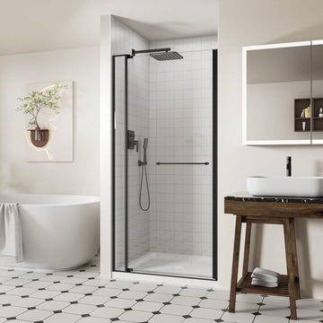 32-36" W x 72" H Frameless Pivot Shower Door