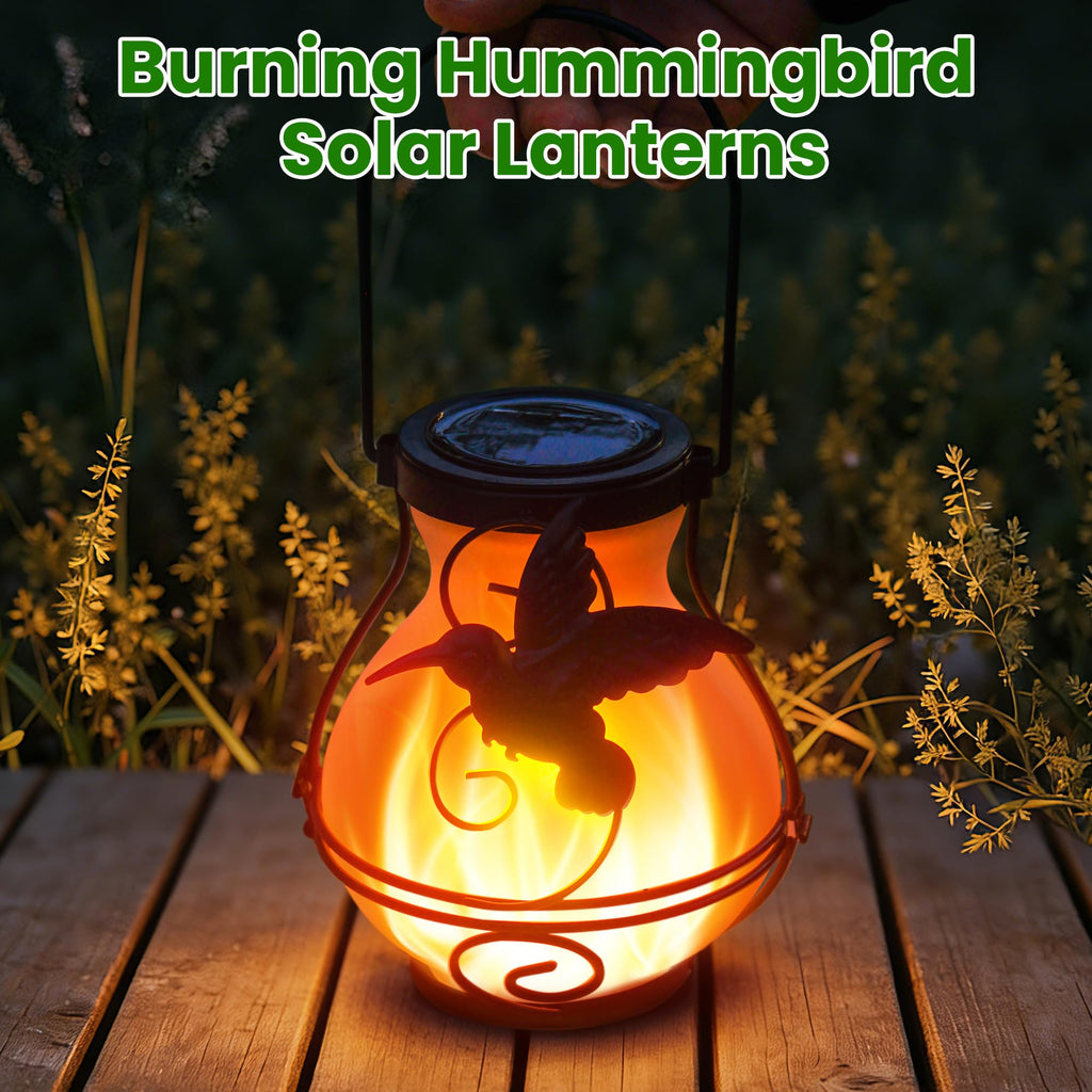Lanterns Outdoor Waterproof Hummingbird Hanging Solar Lantern