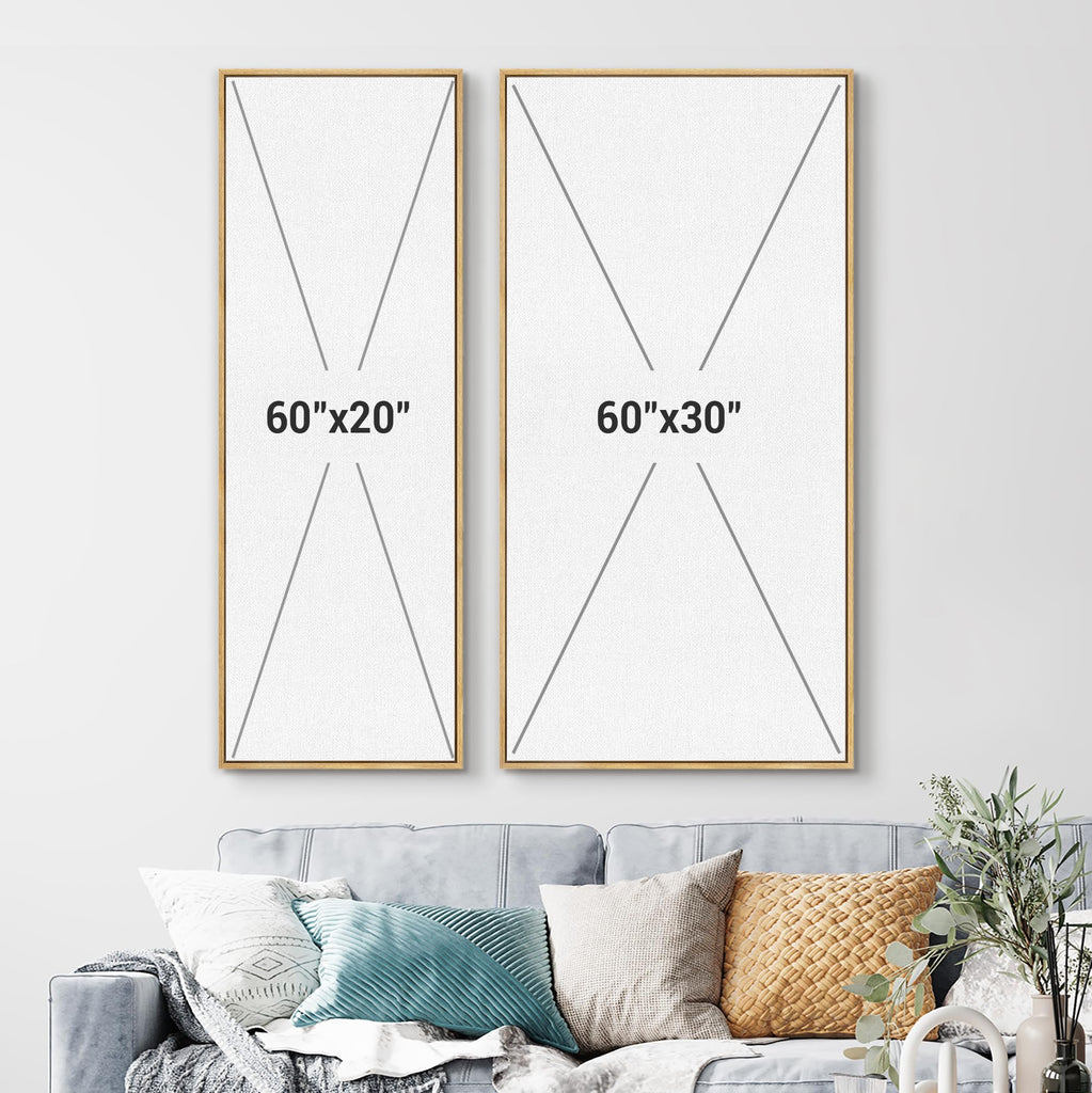 Extra Large Framed Canvas Print Wall Art Boho Geometric Arch Illustrations Decorative Colorful Multicolor - 60"x30"